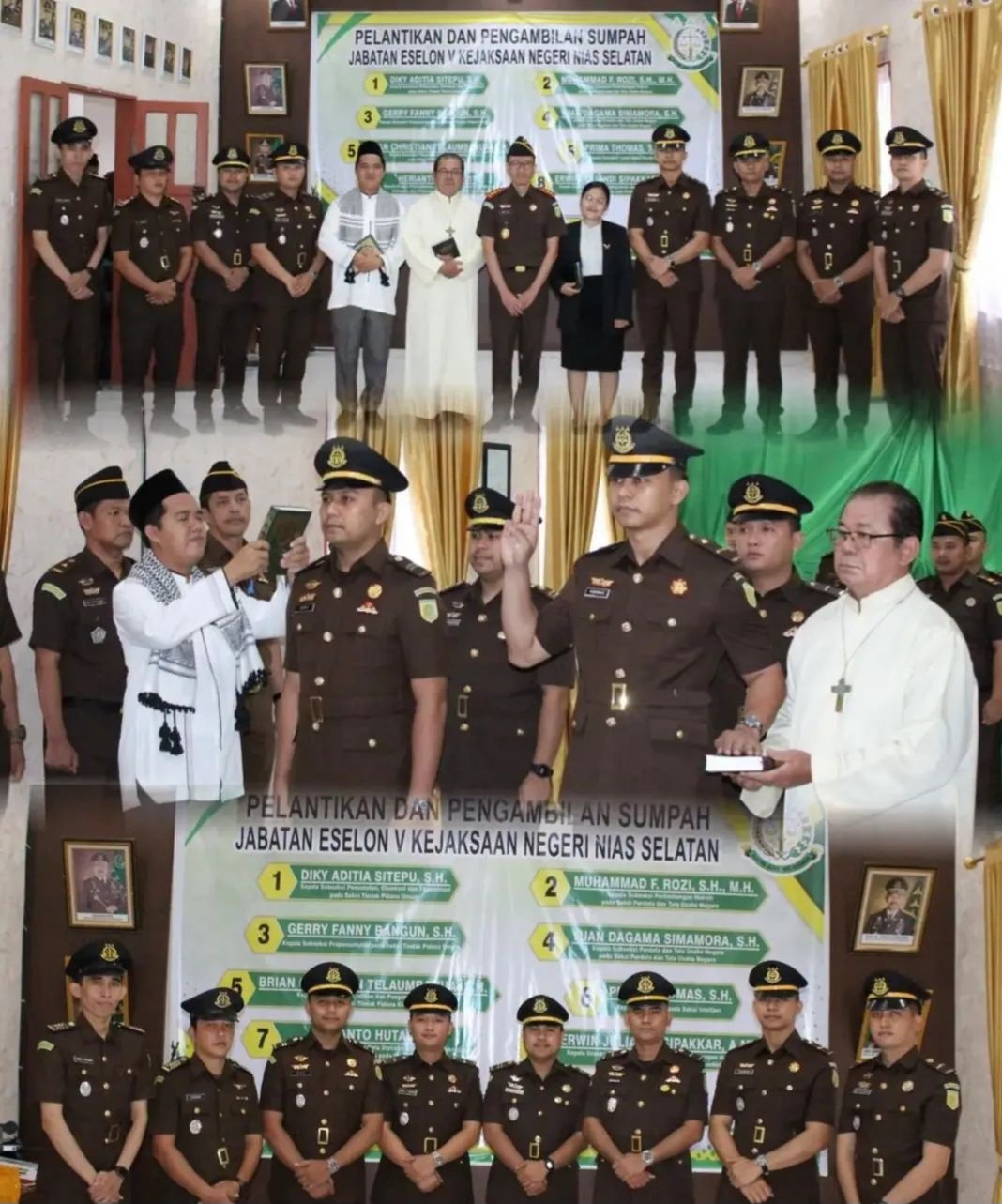 Kejari Nias Selatan Imam Fauzi.SH lantik Eselon V Di Lingkungan Kejari Nias Selatan